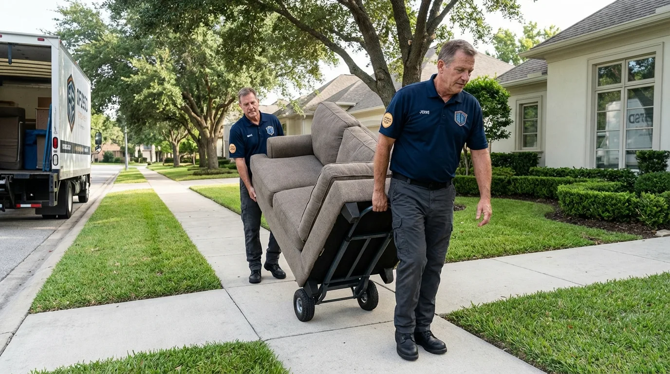 Local residential moving crew loading furniture in Senatobia, MS