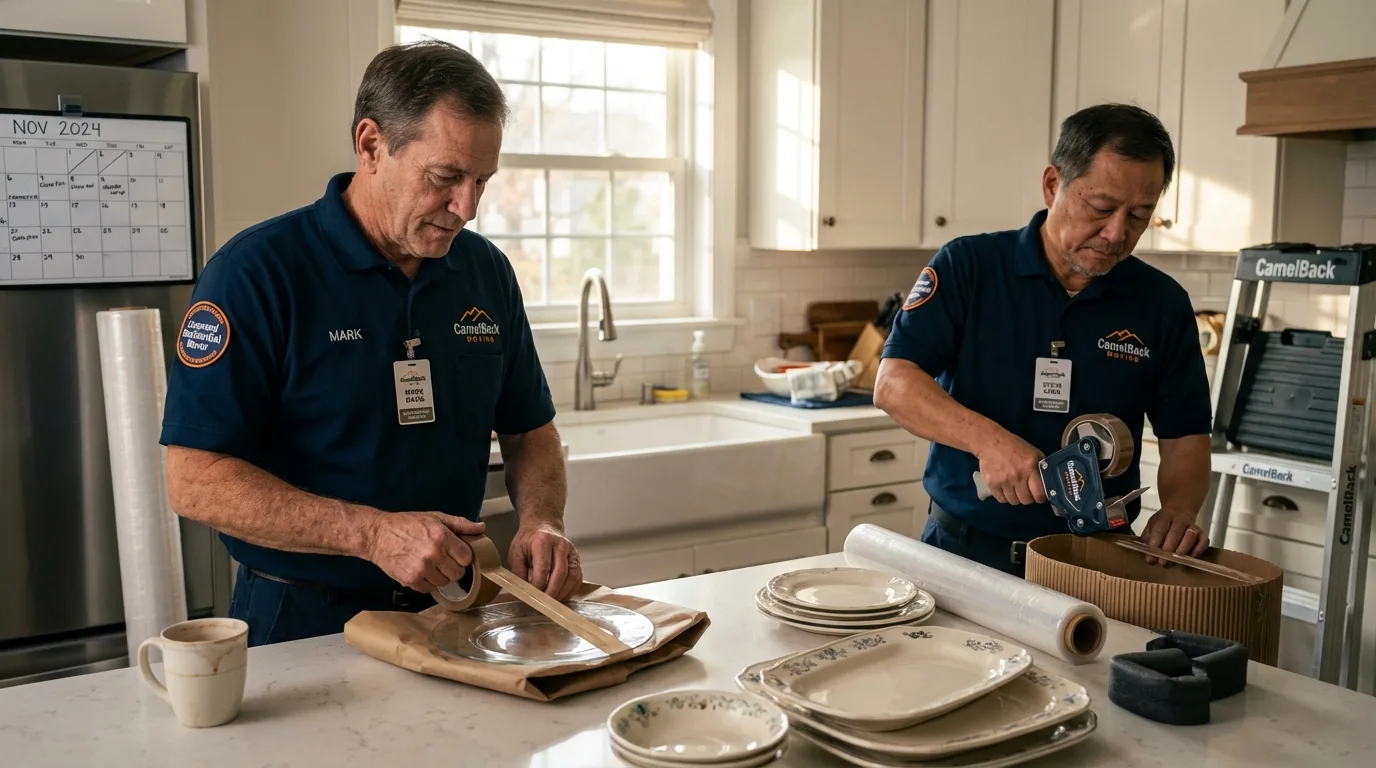 Professional crew packing kitchen dishware in Senatobia, MS
